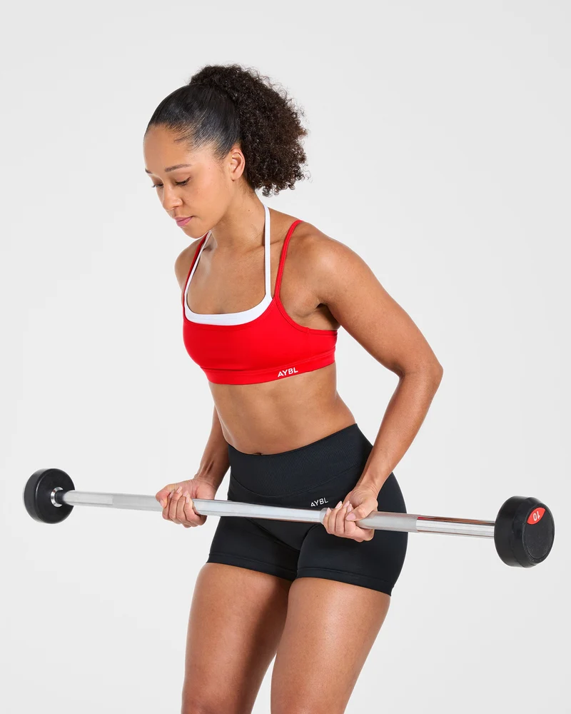 Essential Double Layer Sports Bra - Vibrant Rouge