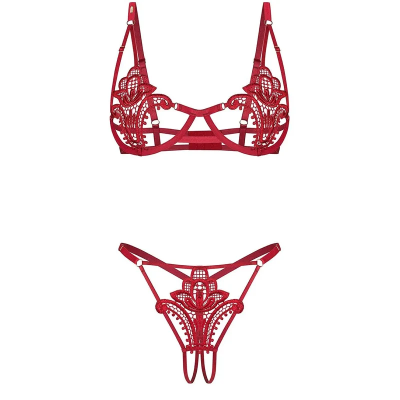 lingerie sensuelle rouge dentelle moderne ajustable Luise Sublim Red Obsessive
