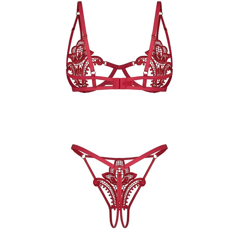 lingerie sensuelle rouge dentelle moderne ajustable Luise Sublim Red Obsessive
