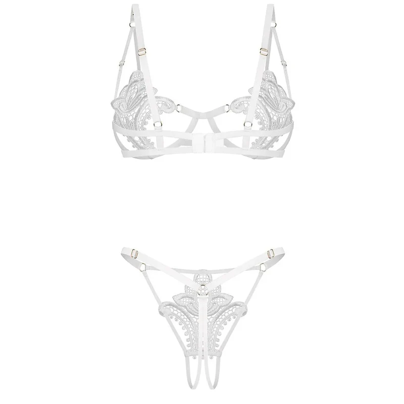 ensemble sensuel dentelle blanche moderne sans nickel Obsessive Luise Sublim
