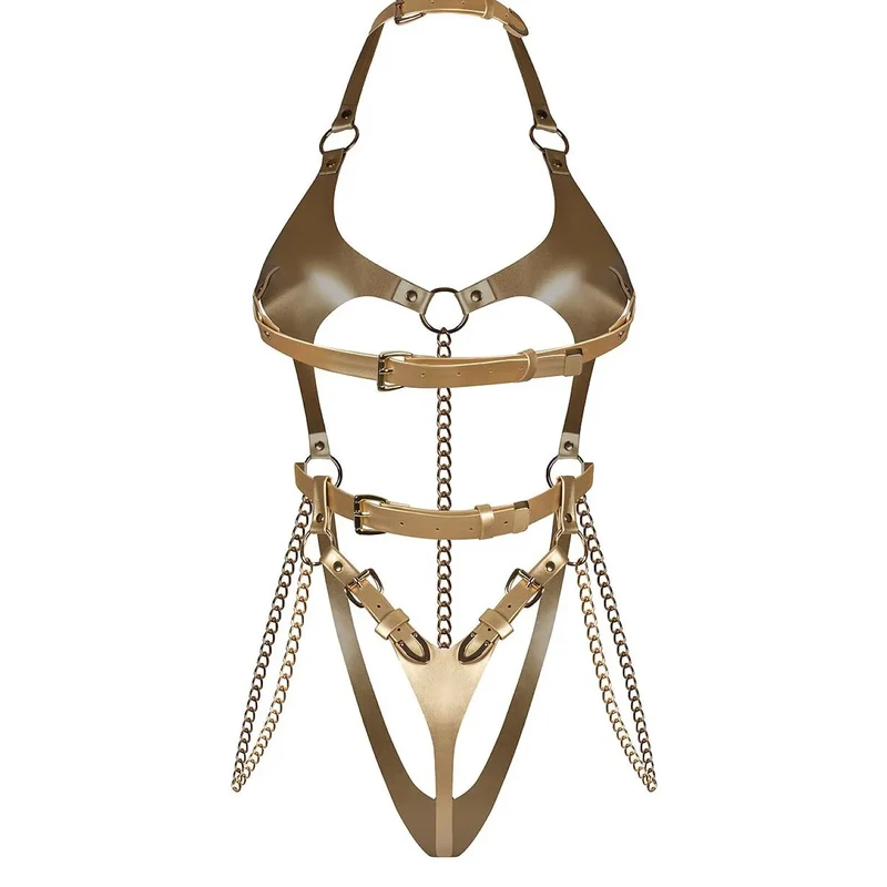 Body lingerie femme luxe moderne chaîne dorée ajustable Obsessive