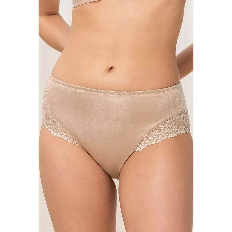 Culottes taille haute dentelle élégante beige confort Ladyform 10210671