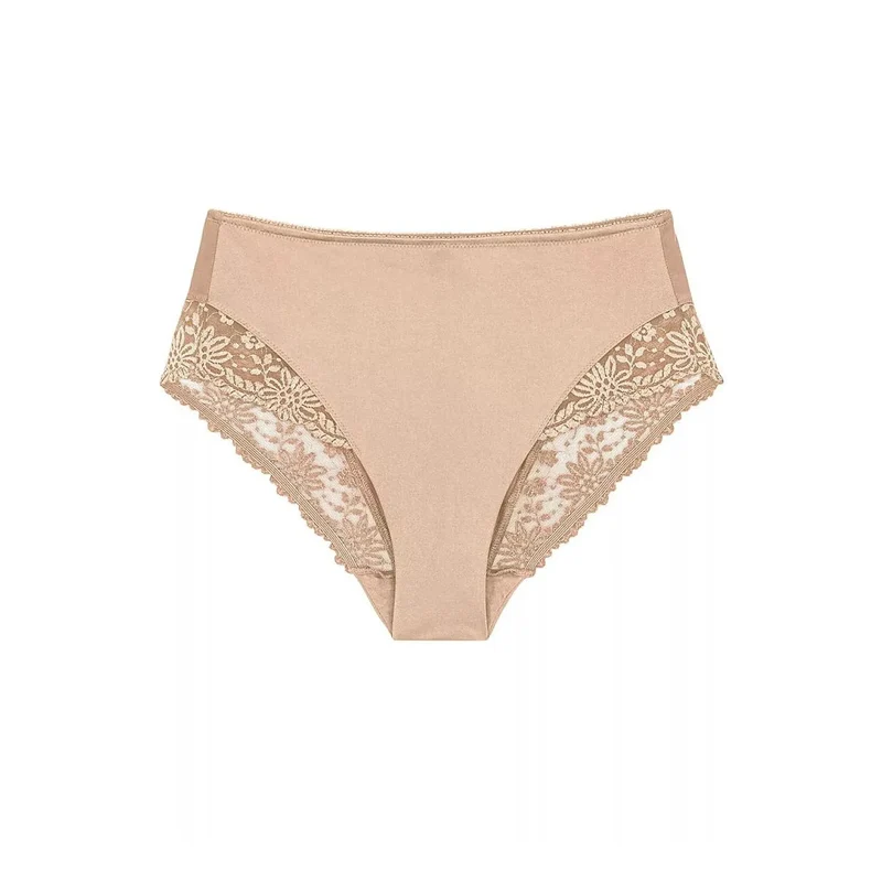 Culottes taille haute dentelle élégante beige confort Ladyform 10210671