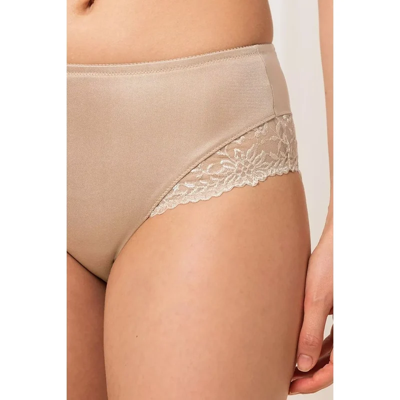 Culottes taille haute dentelle élégante beige confort Ladyform 10210671