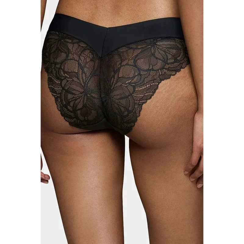 Culottes féminines dentelle noire haute jambes confort invisible Triumph