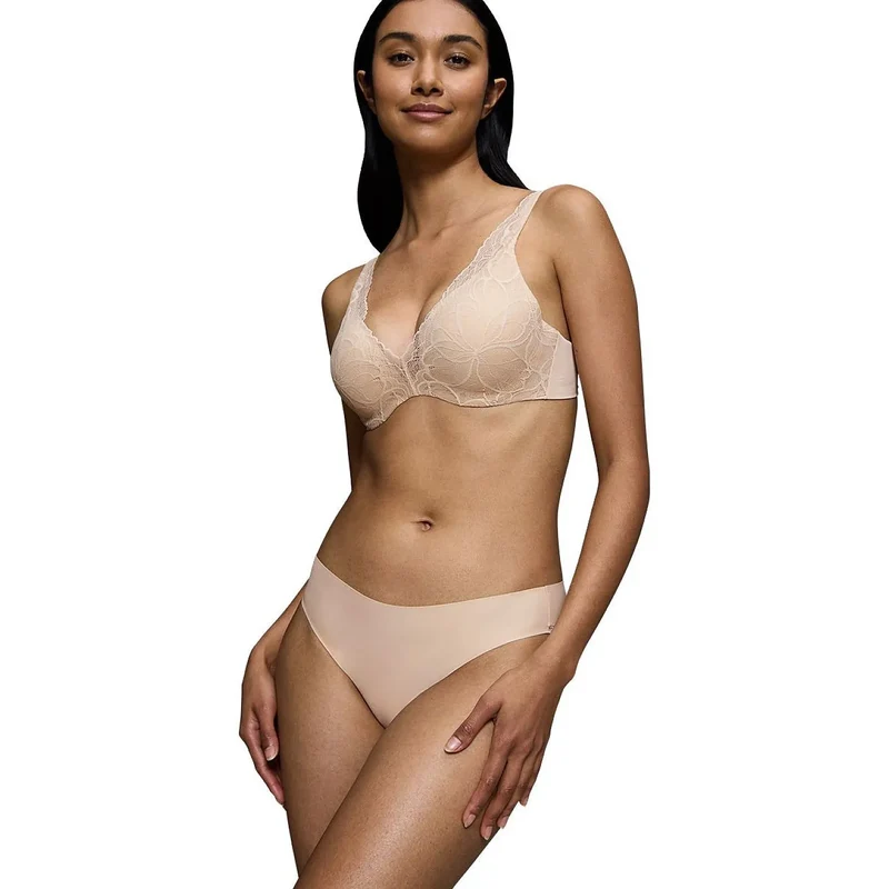 Culottes femme dentelle beige haute coupe confort invisible Triumph