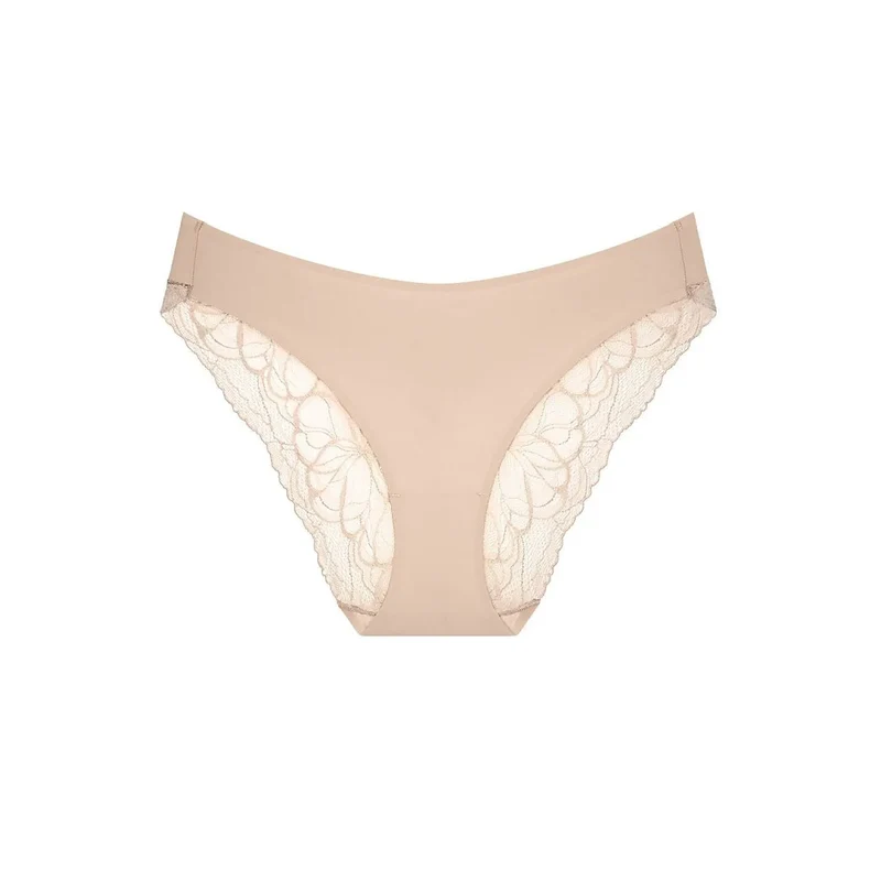 Culottes femme dentelle beige haute coupe confort invisible Triumph