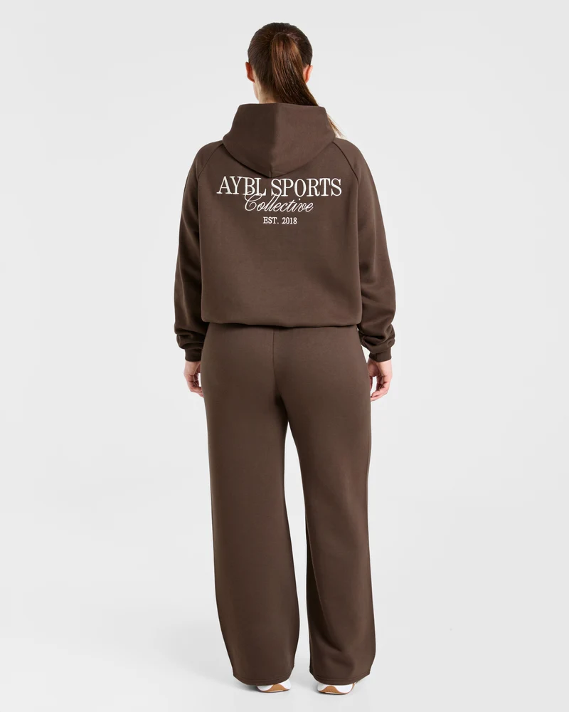 Sports Collective Oversized Hoodie - Marron