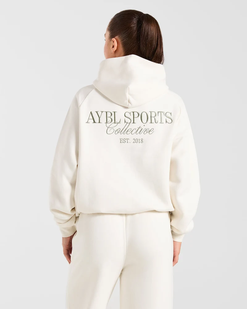 Sports Collective Oversized Hoodie - Off Off Blanc/Vert