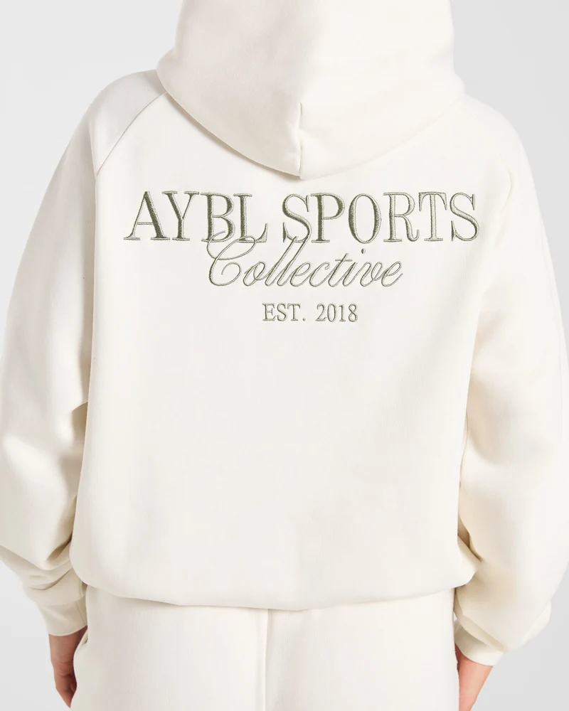 Sports Collective Oversized Hoodie - Off Off Blanc/Vert