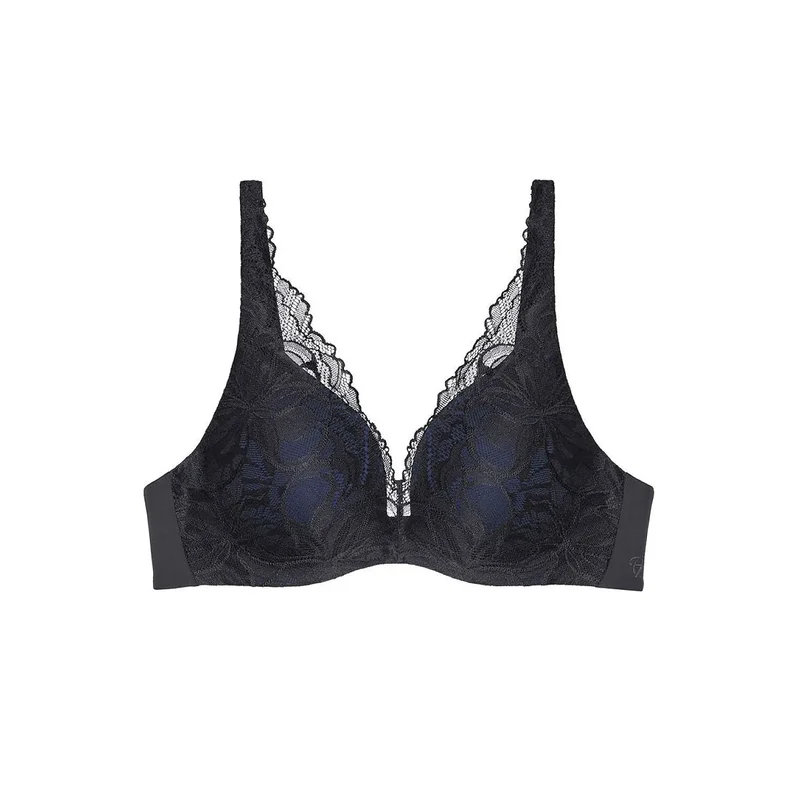 Soutien-gorge push-up dentelle microfibre invisible confort élégant femmes