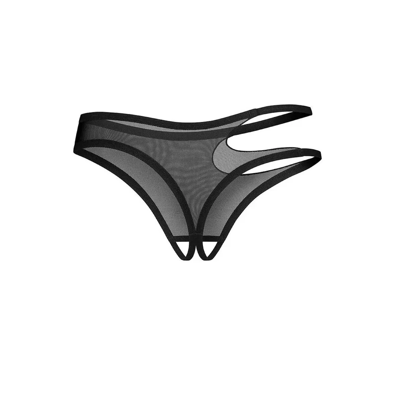 Strings Saturis filet noir transparent design moderne femmes audacieuses sexy