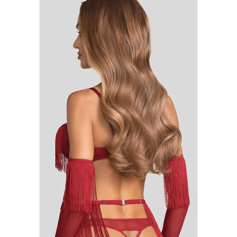 ensemble lingerie sensuelle franges mesh ajustable audacieux féminin Obsessive