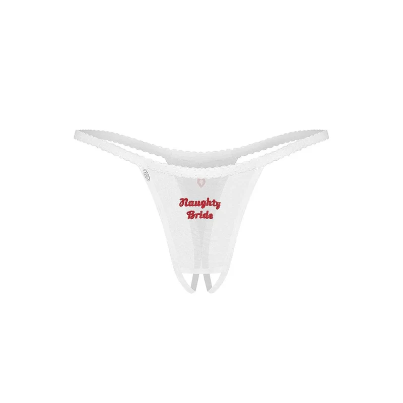 Strings Weddya Bride rouge broderie coeur ouvert cadeau future mariée