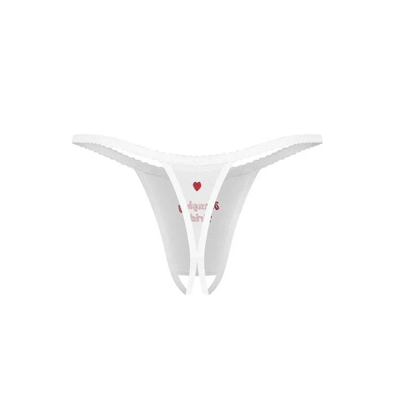 Strings Weddya Bride rouge broderie coeur ouvert cadeau future mariée