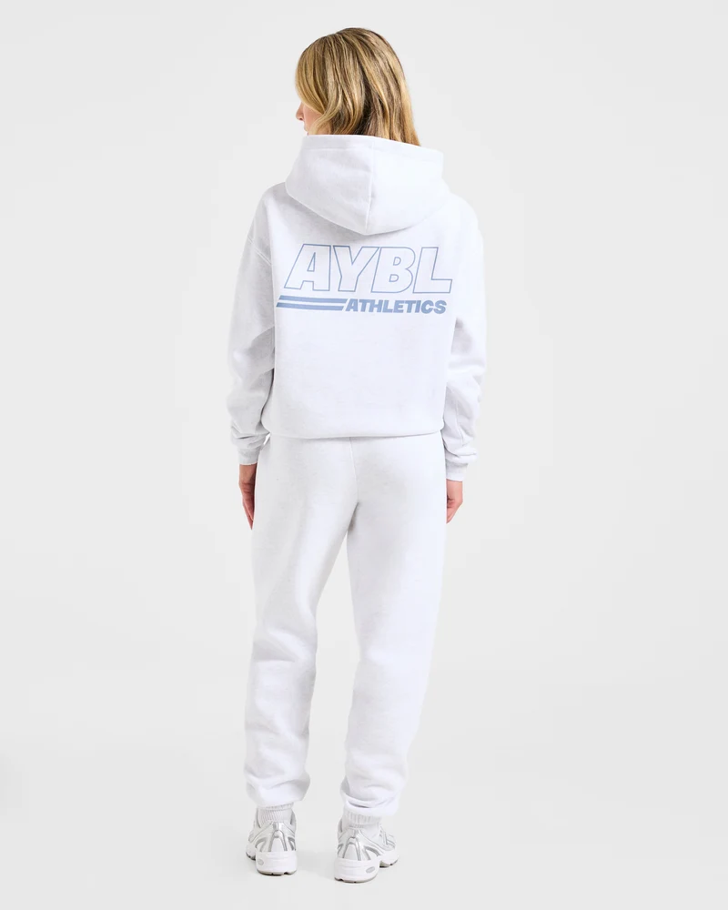 Athletics Track Oversized Hoodie - Heather Gris/Slate Bleu