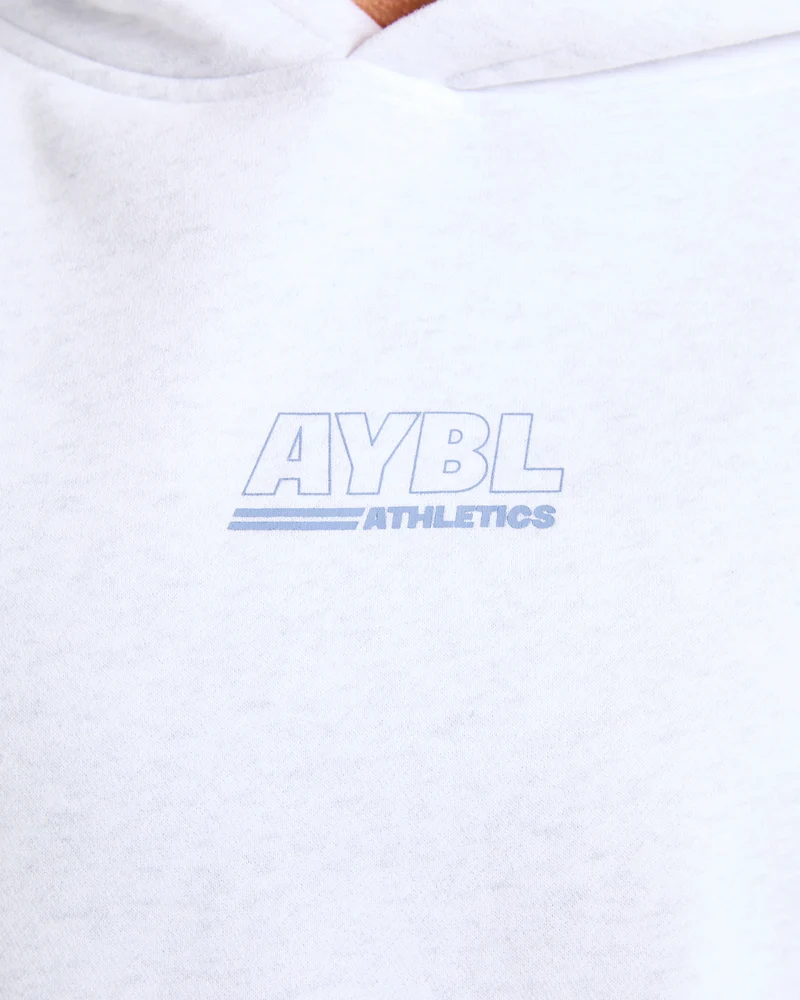 Athletics Track Oversized Hoodie - Heather Gris/Slate Bleu