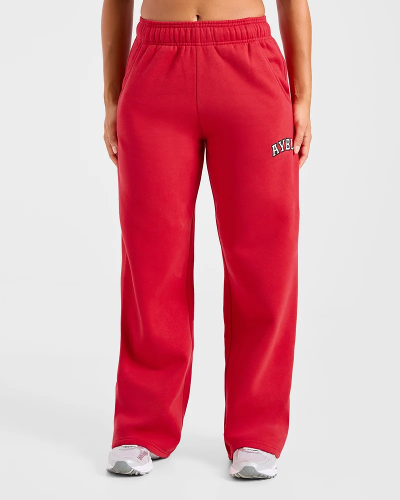 Varsity 2.0 Oversized Straight Leg Joggers - Rouge