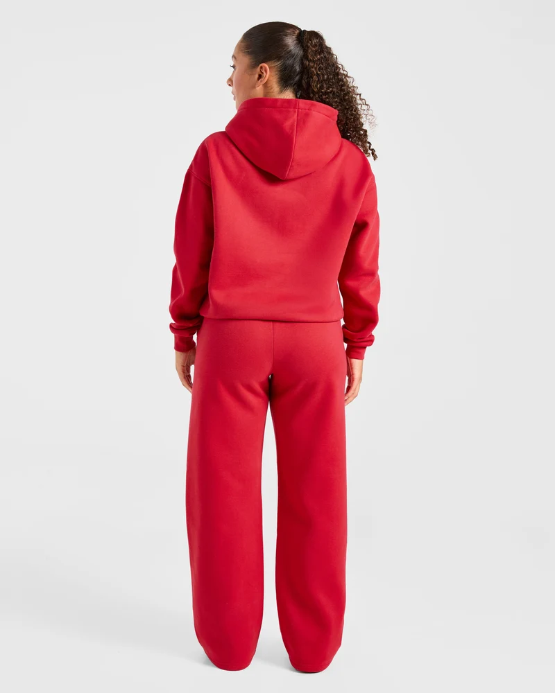 Varsity 2.0 Oversized Straight Leg Joggers - Rouge