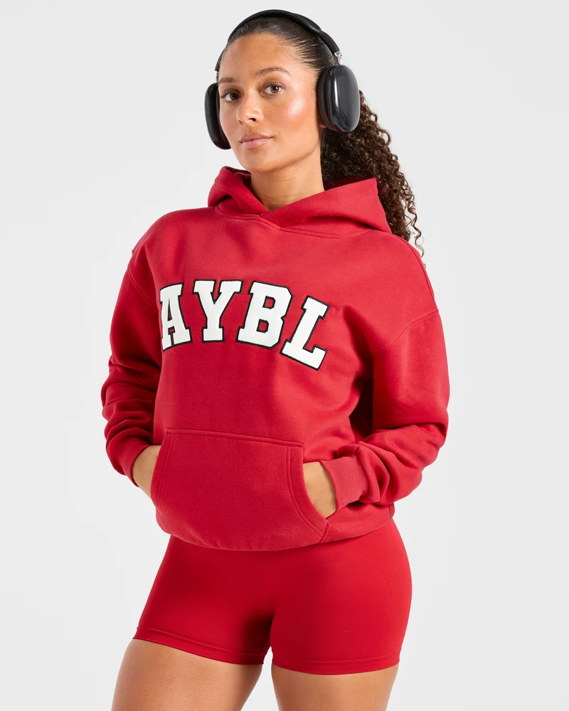 Varsity 2.0 Oversized Hoodie - Rouge