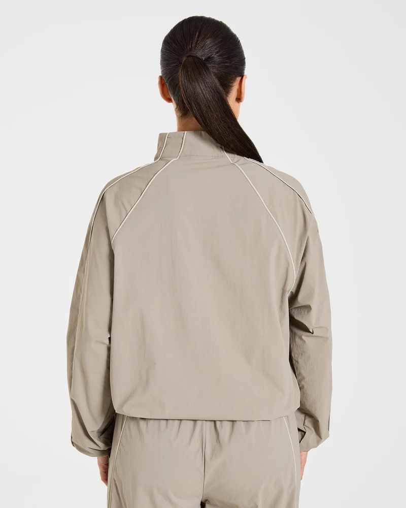 Retro Track Jacket - Taupe