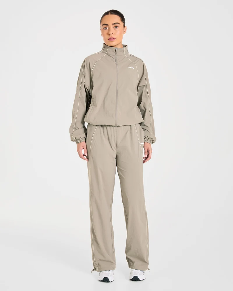 Retro Track Jacket - Taupe
