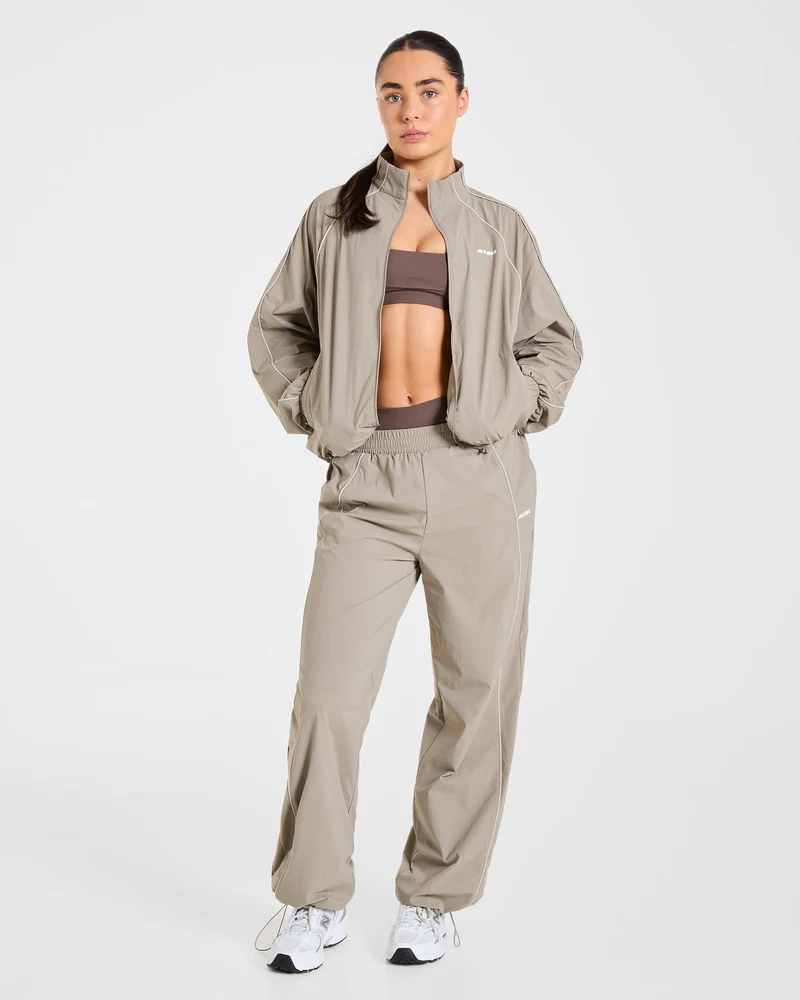 Retro Track Jacket - Taupe