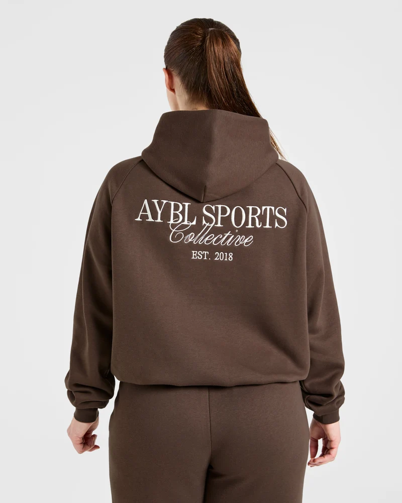 Sports Collective Oversized Hoodie - Marron