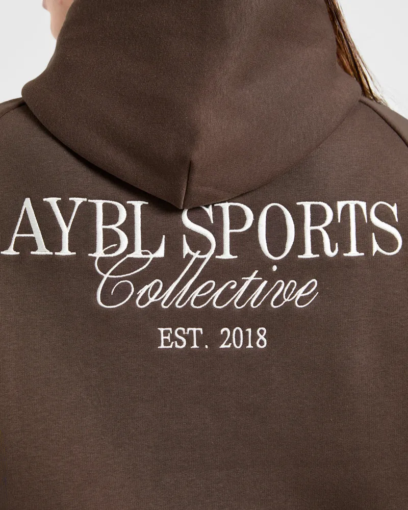 Sports Collective Oversized Hoodie - Marron