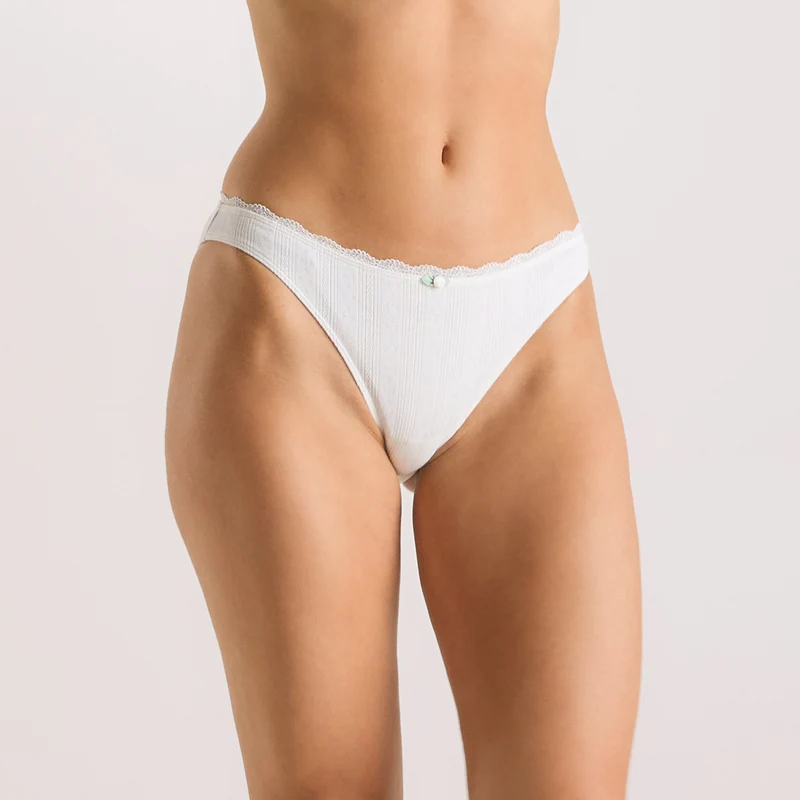 Culotte en Pointelle - Crème