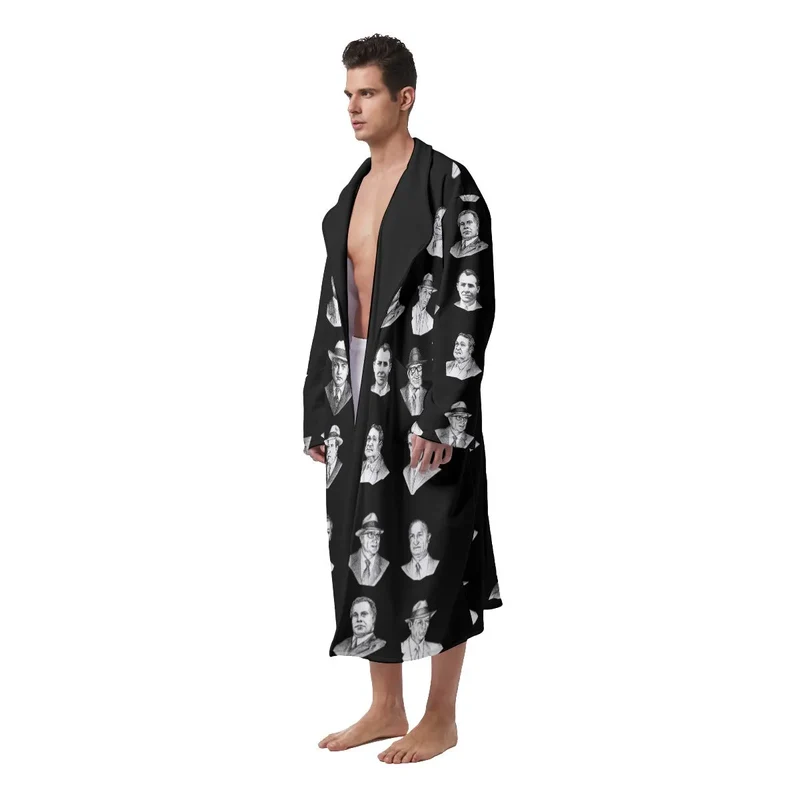Top Real-Life Mob Bosses Cosa Nostra Heavy Fleece Robe