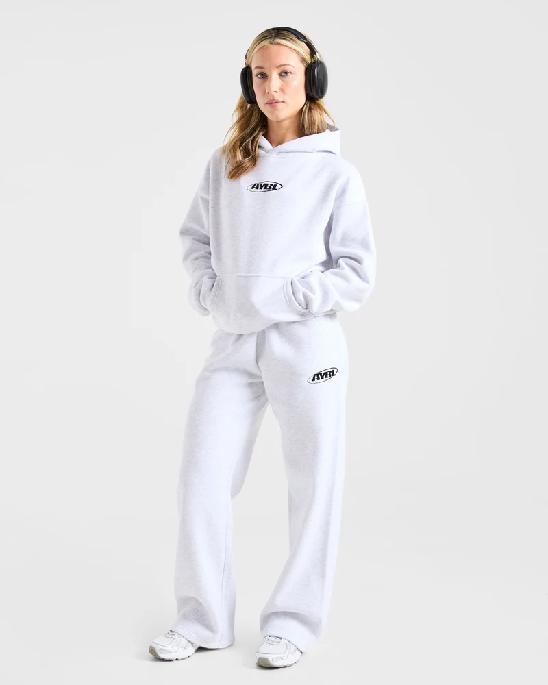 Sports Essentials Oversized Straight Leg Joggers - Heather Gris/Noir