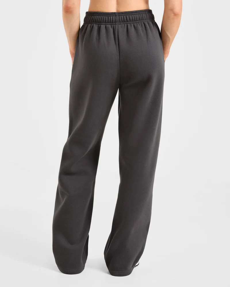 Sports Essentials Oversized Straight Leg Joggers - Charcoal/Rose