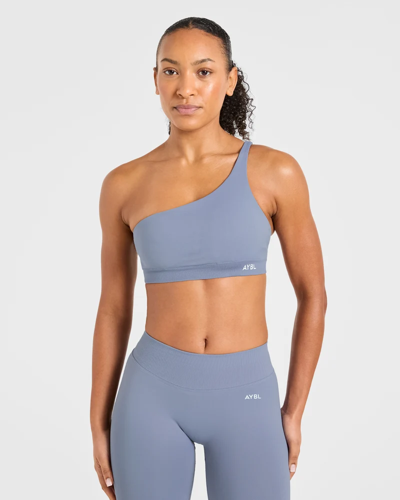 Enhance Seamless One Shoulder Sports Bra - Slate Bleu