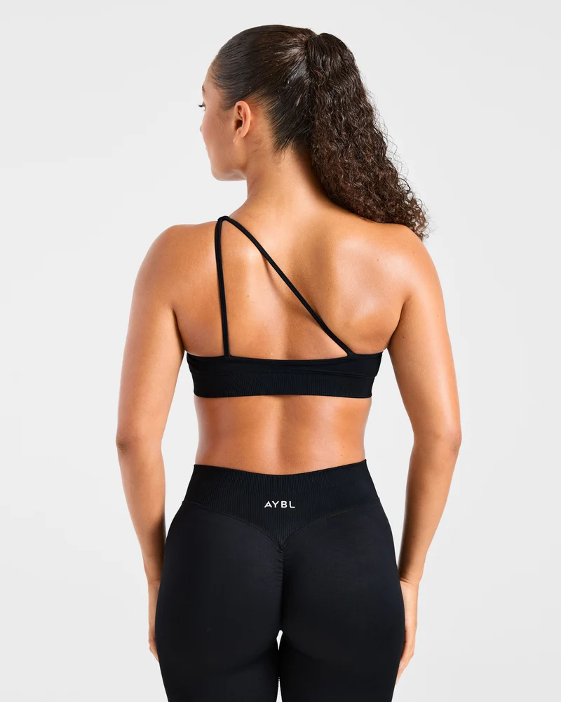 Enhance Seamless One Shoulder Sports Bra - Noir