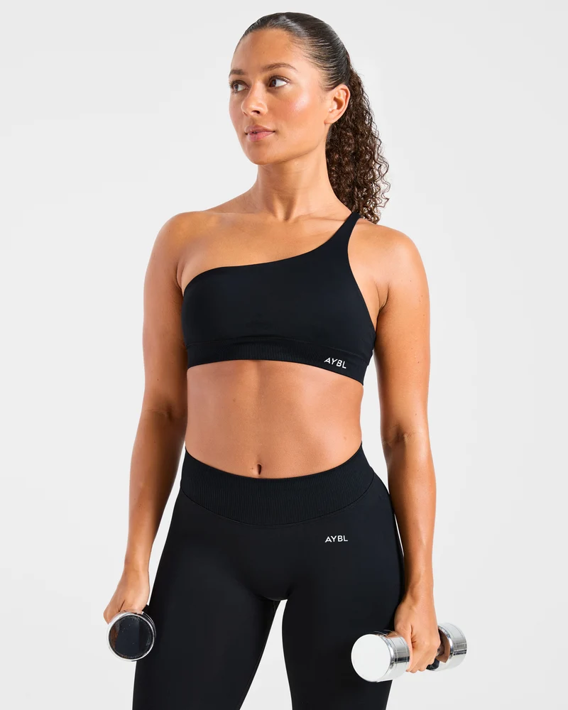 Enhance Seamless One Shoulder Sports Bra - Noir
