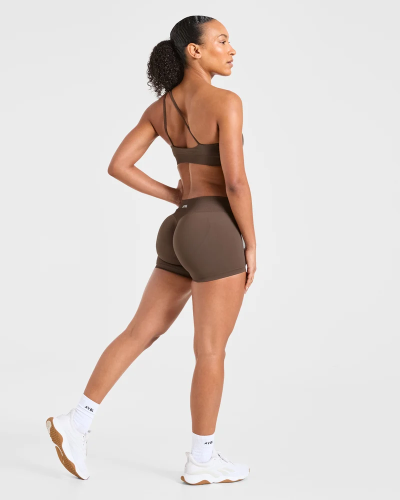 Enhance Seamless One Shoulder Sports Bra - Marron