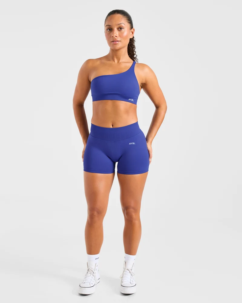 Enhance Seamless One Shoulder Sports Bra - Cobalt Bleu
