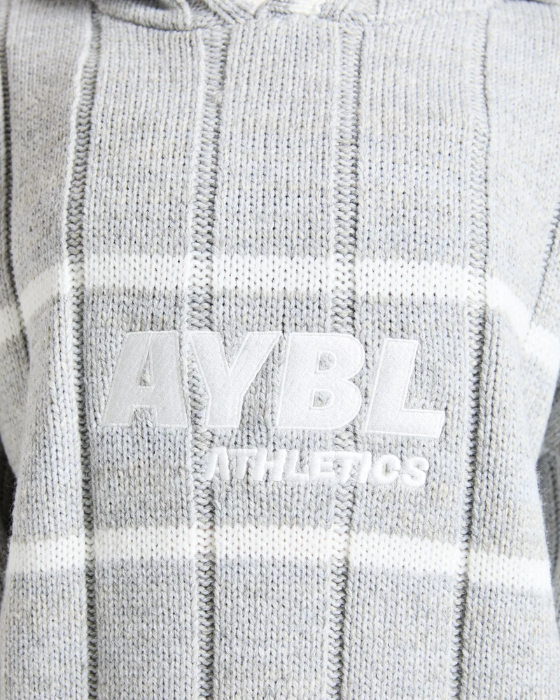 Athletics Oversized Knitted Hoodie - Gris Marl