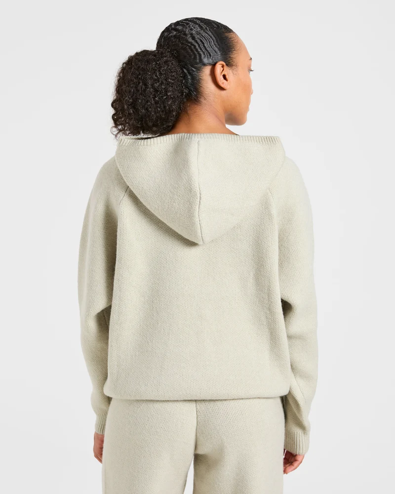 Soft Oversized Knitted Hoodie - Seasalt