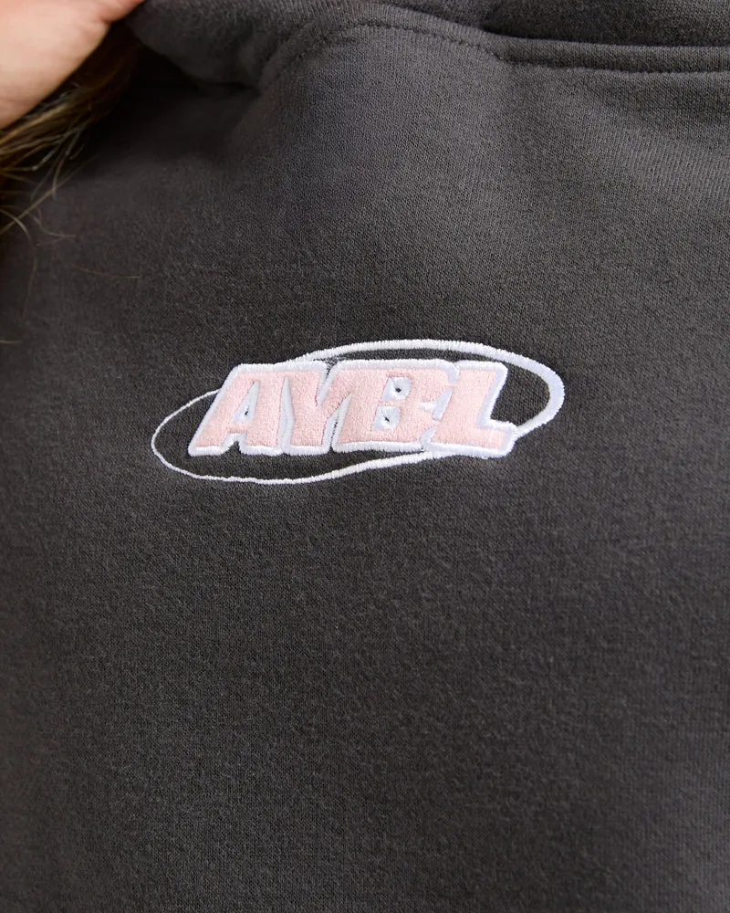 Sports Essentials Oversized Hoodie - Charcoal/Rose