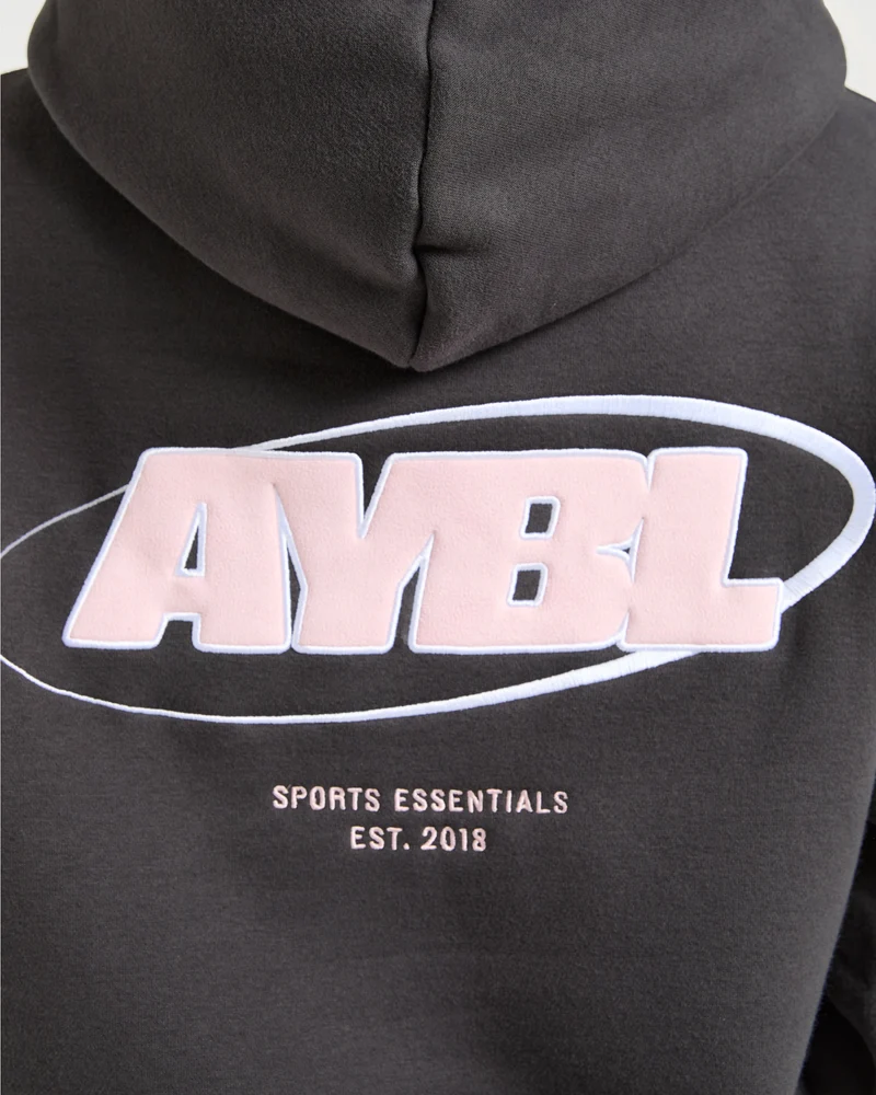 Sports Essentials Oversized Hoodie - Charcoal/Rose