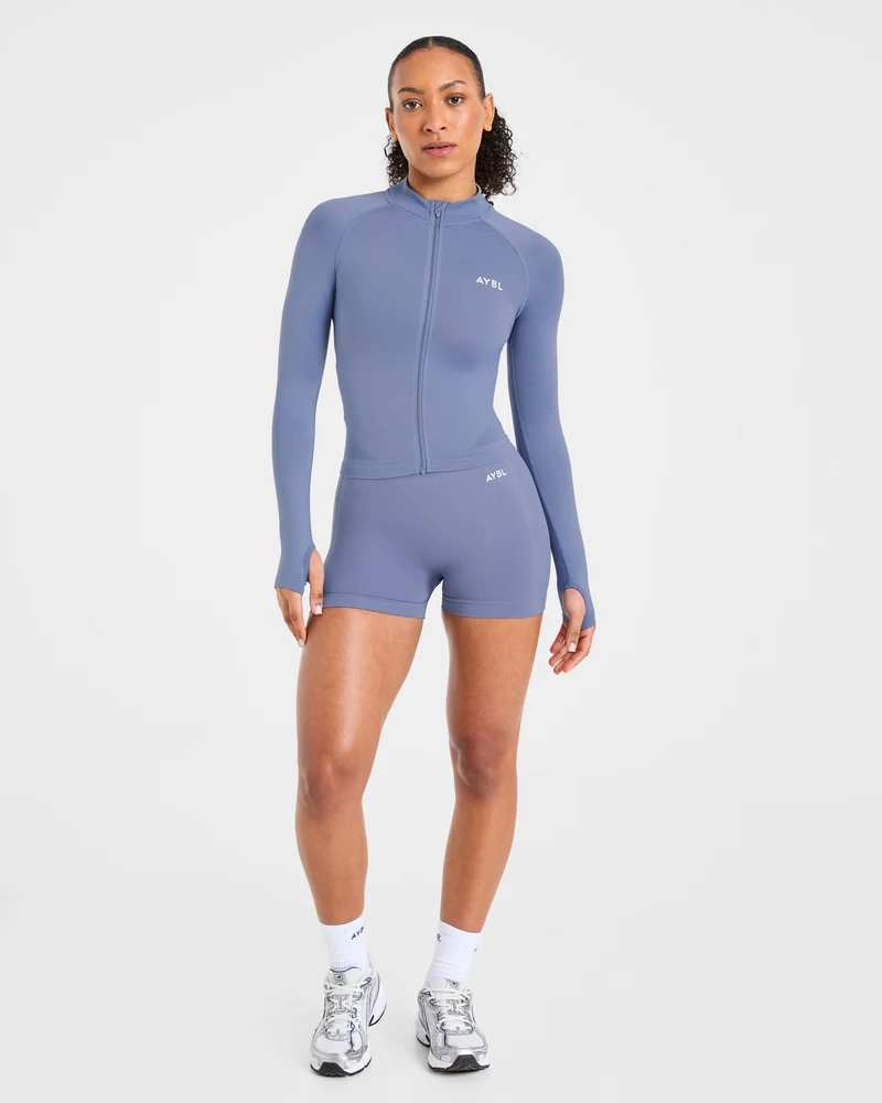 Empower Seamless Full Zip Jacket - Slate Bleu