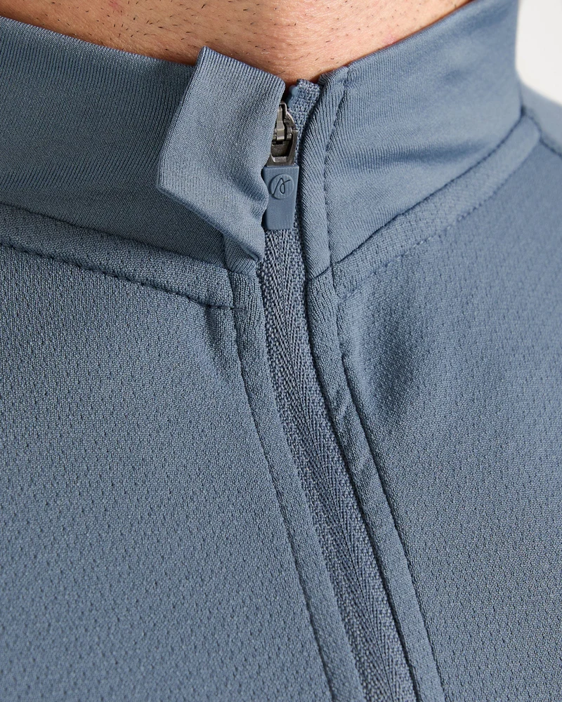 Essential Seamless 1/4 Zip Pullover - Slate Bleu
