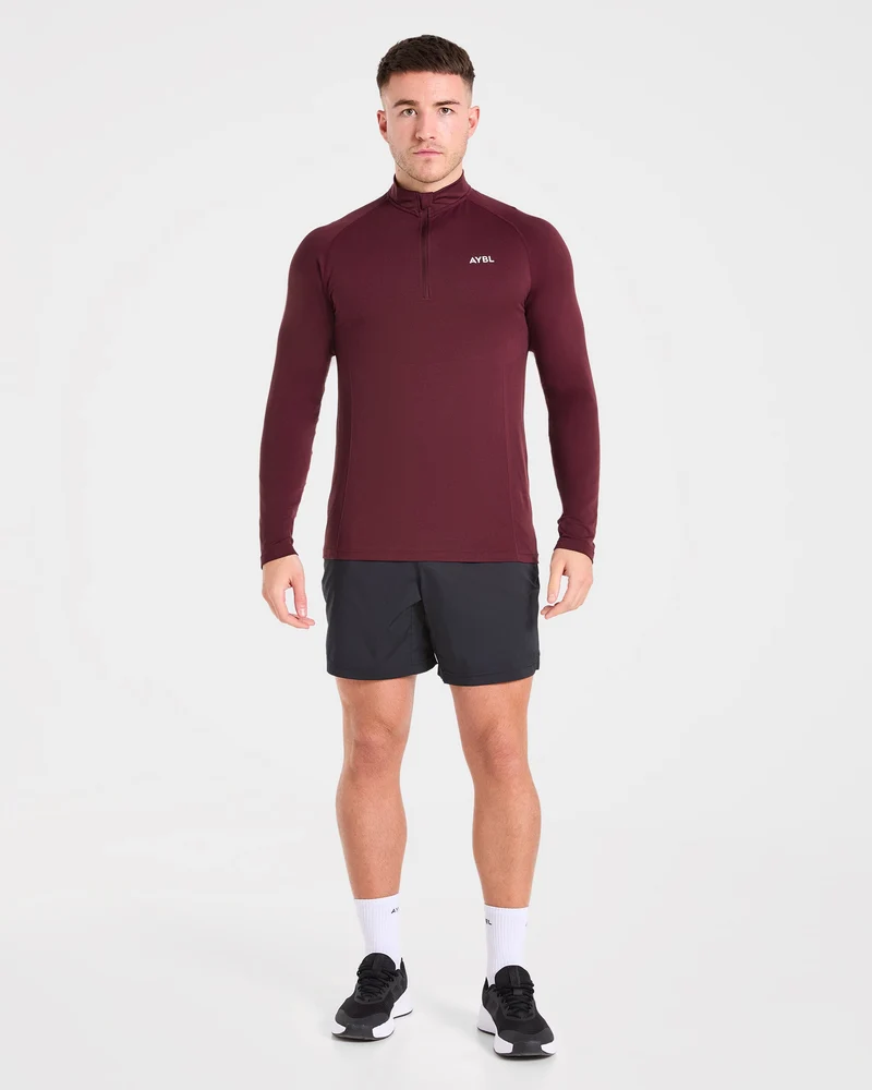 Essential Seamless 1/4 Zip Pullover - Dusty Plum