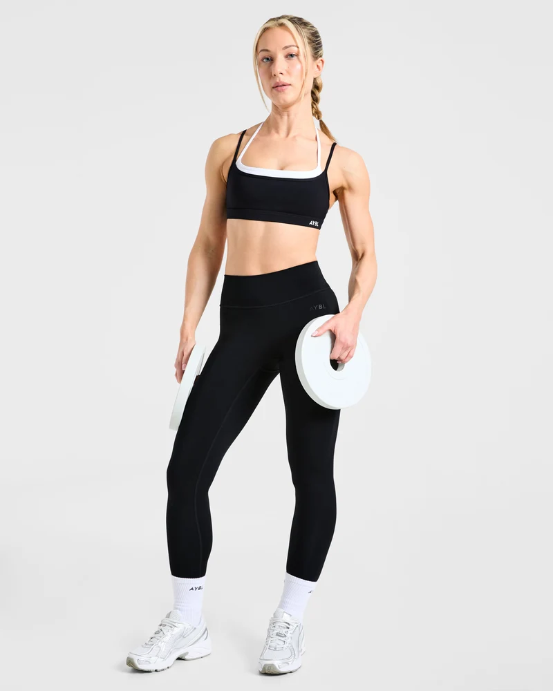 Essential Double Layer Sports Bra - Noir/Blanc