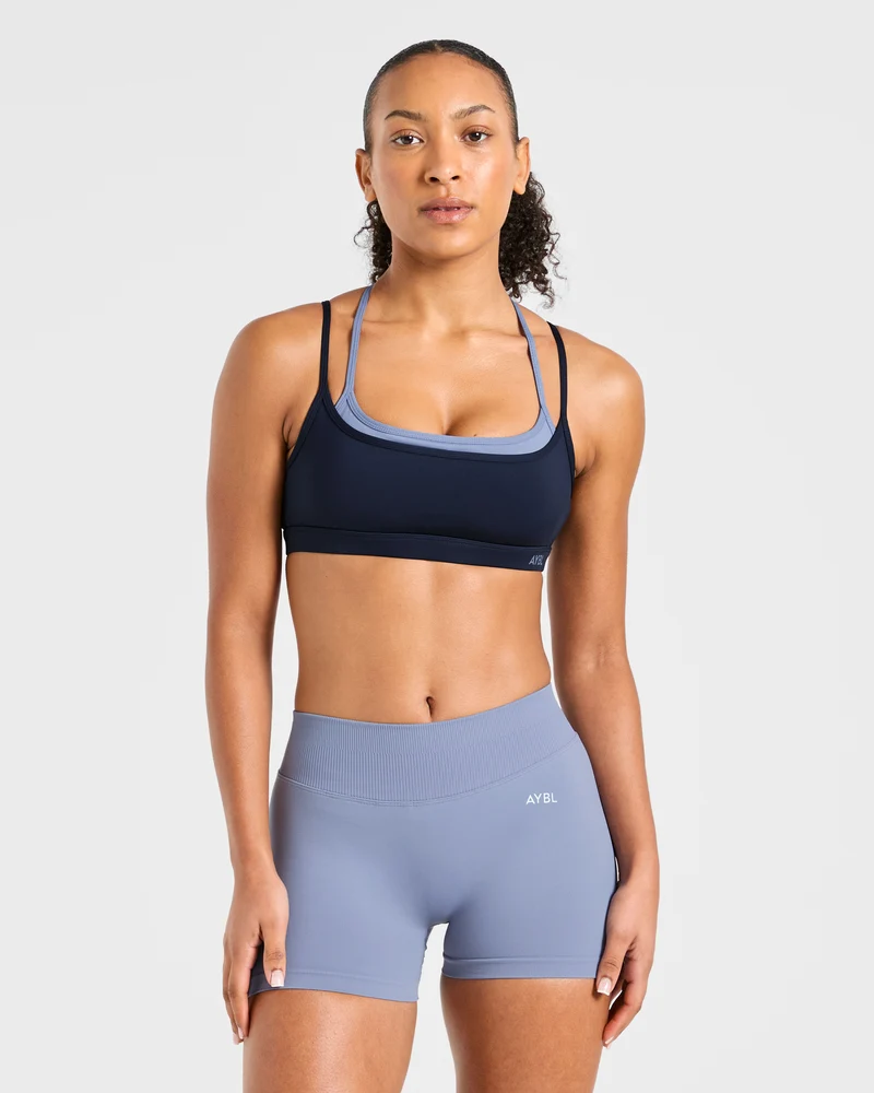 Essential Double Layer Sports Bra - Navy