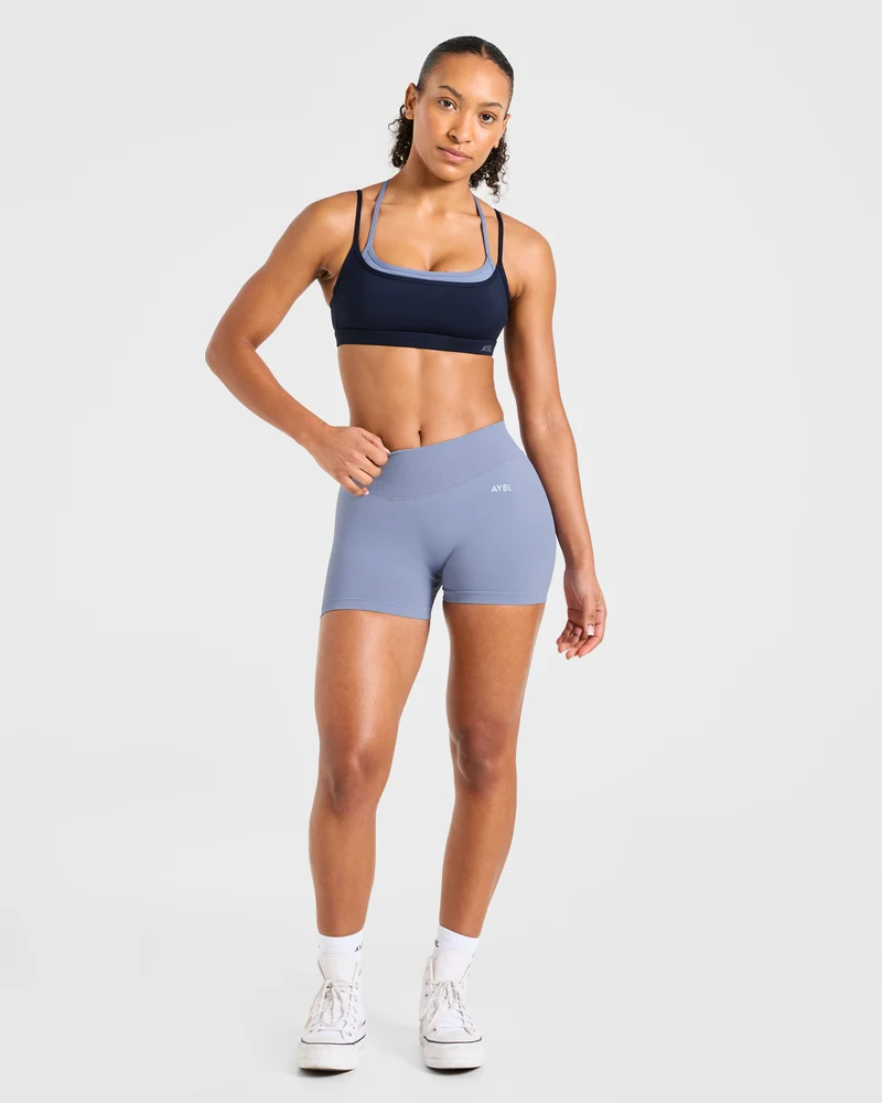 Essential Double Layer Sports Bra - Navy