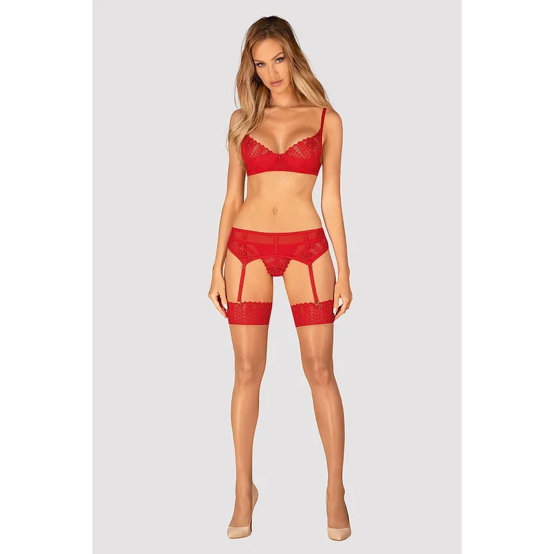 ensemble lingerie rouge sexy trois pièces confort femme modèle 188070 Obsessive