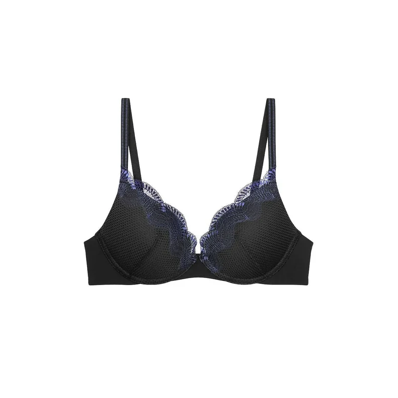 Soutien-gorge push-up bleu marine dentelle Triumph Comfort Glam WHU maintien optimal